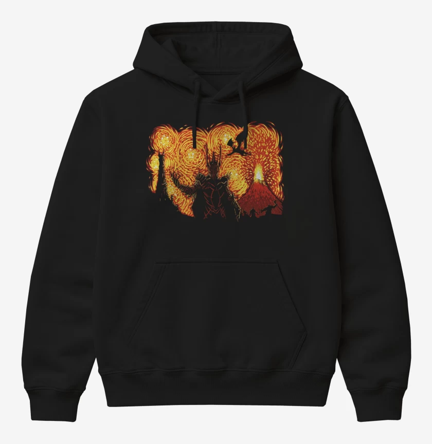 Poleron Canguro básico Negro de Sauron de Van Gogh