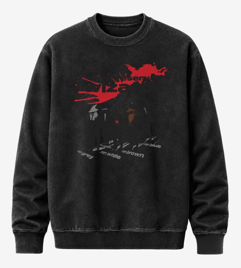 Poleron Polo Acid Wash Negro de Reservoir Wizards