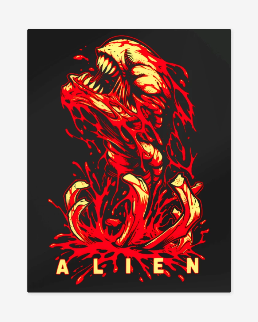 Print metalico Negro de Maldito Alien