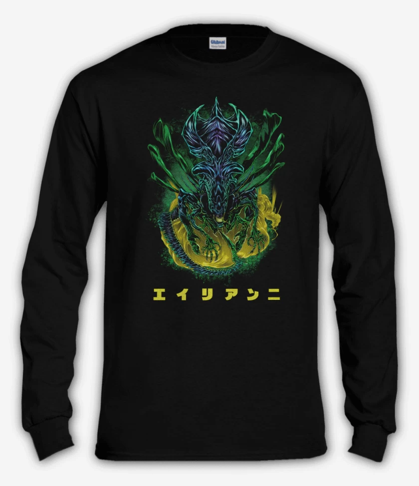 Polera manga larga Negro de Reina Alien