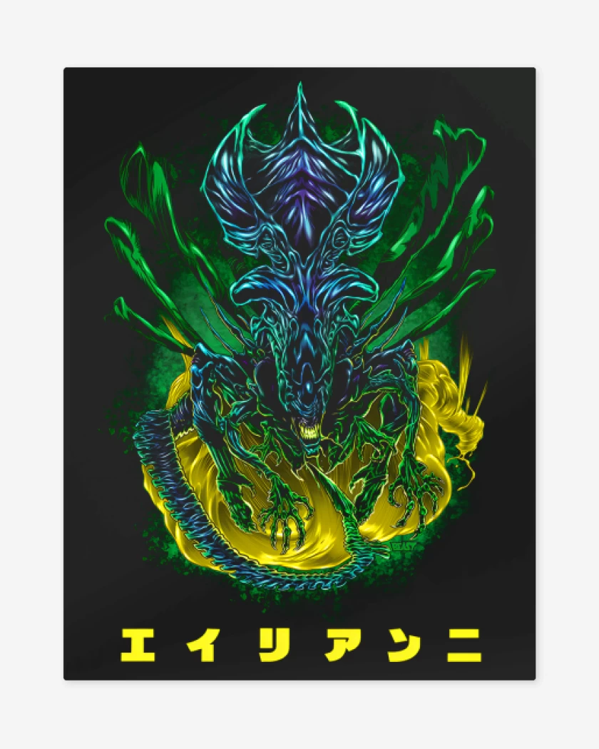 Print metalico Negro de Reina Alien