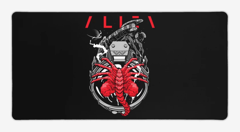 Mouse pad Gamer Negro de Parásito Espacial