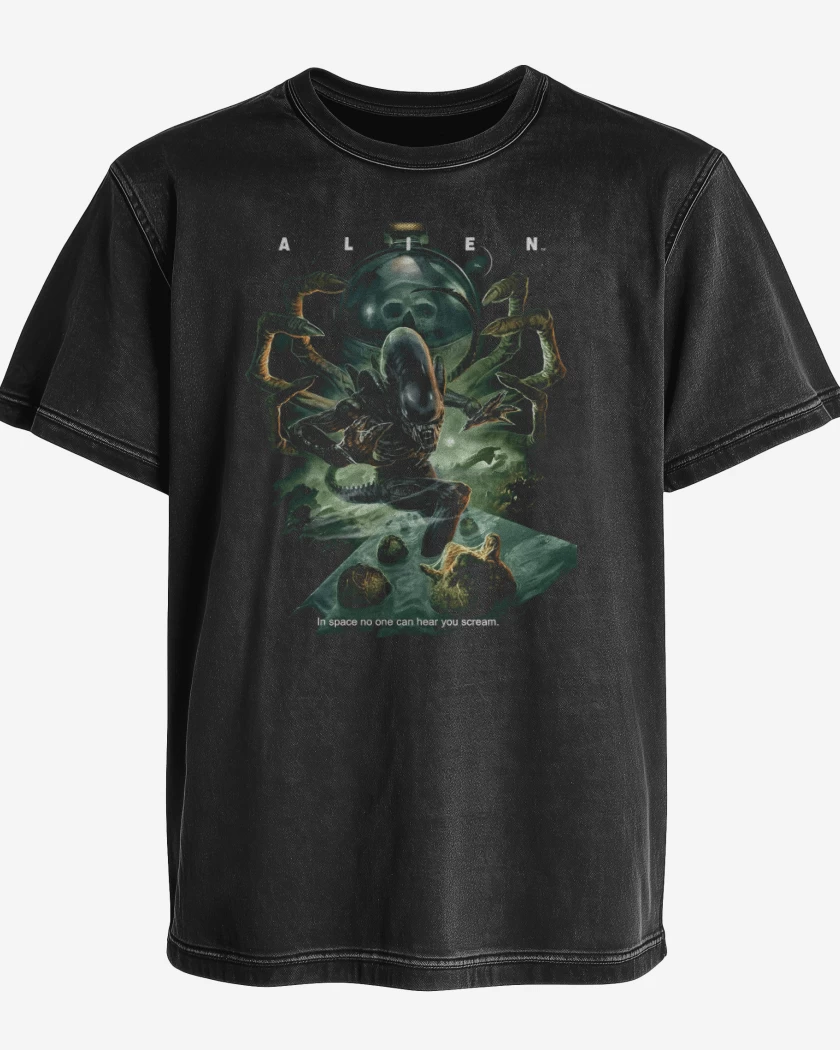 Polera desgastada Negro de The Alien