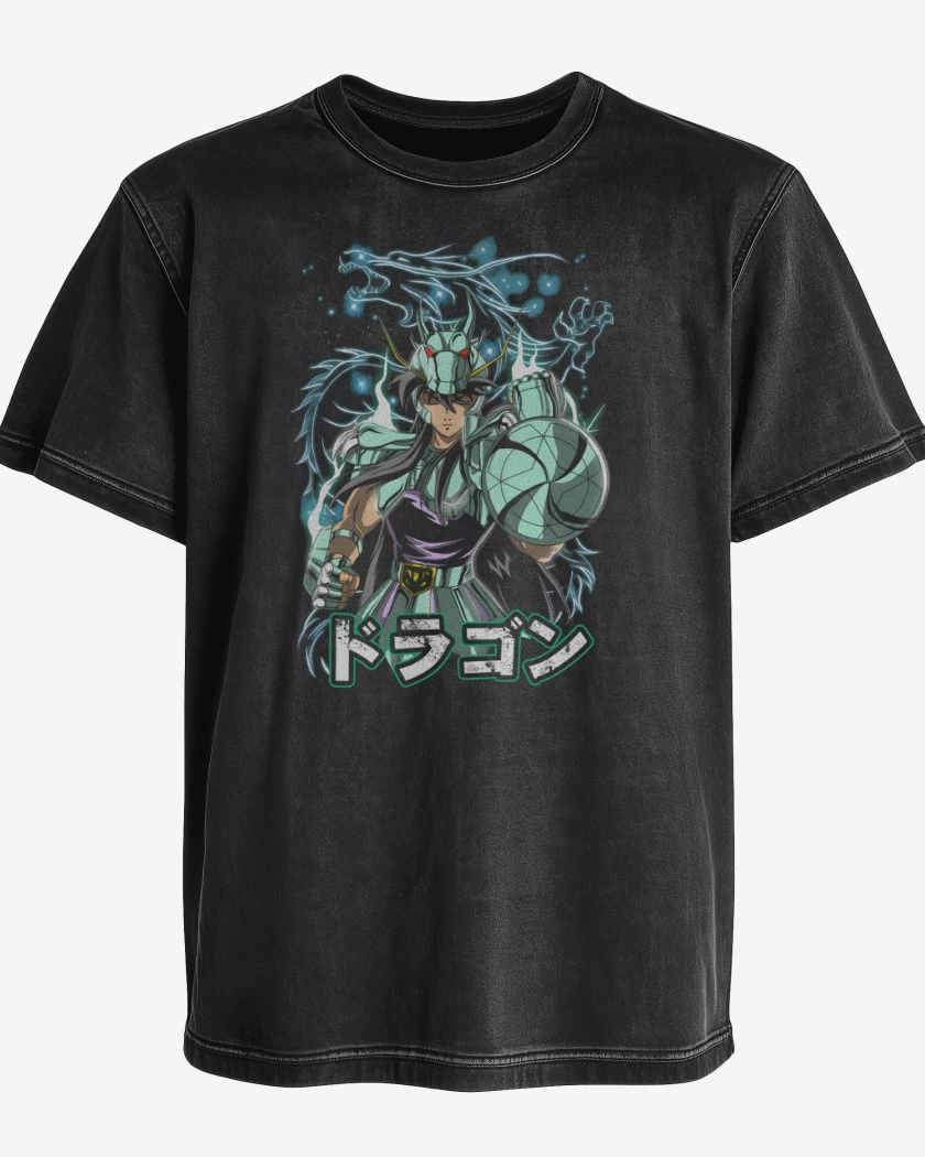 Polera desgastada Negro de Ira del Dragon
