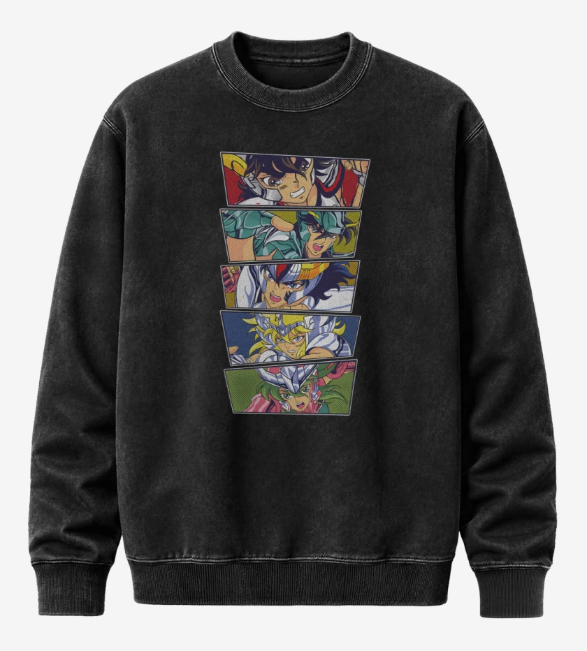 Poleron Polo Acid Wash Negro de Caballeros