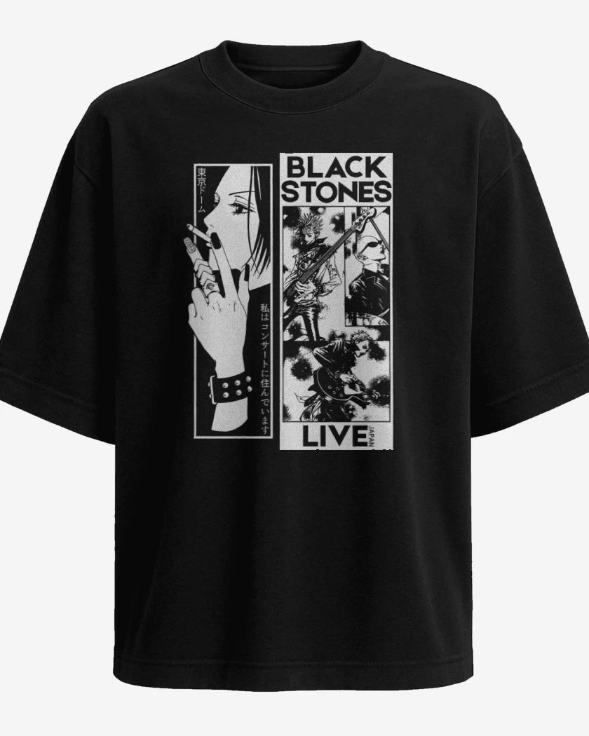 Polera Oversize Black Stones Live