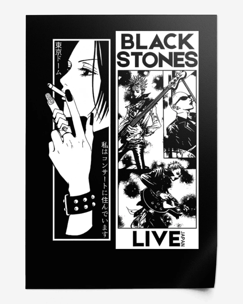 Print Black Stones Live