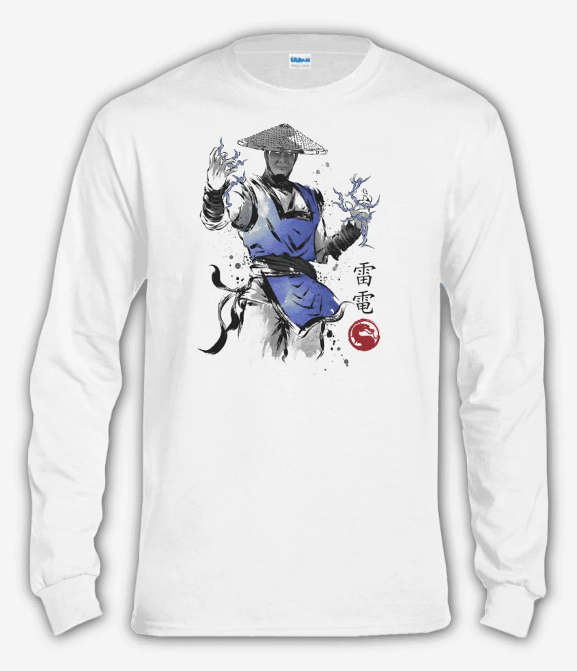 Polera manga larga Blanco de Thunder God