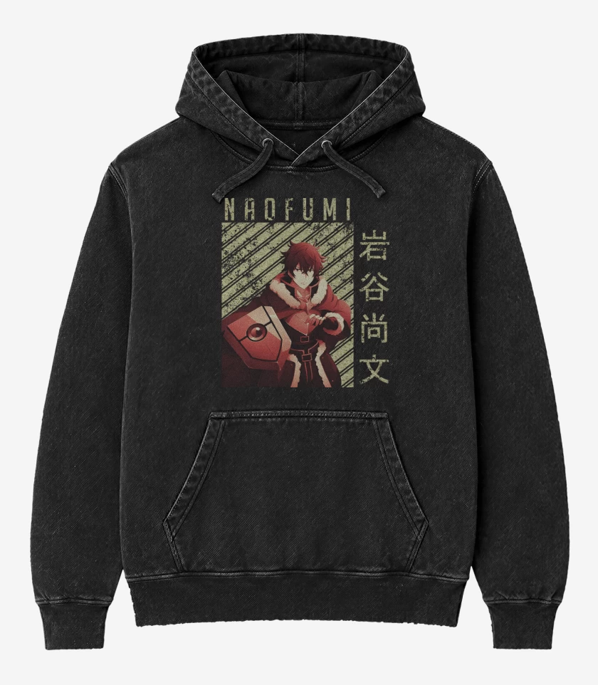 Poleron Canguro Acid Wash Negro de Naofumi