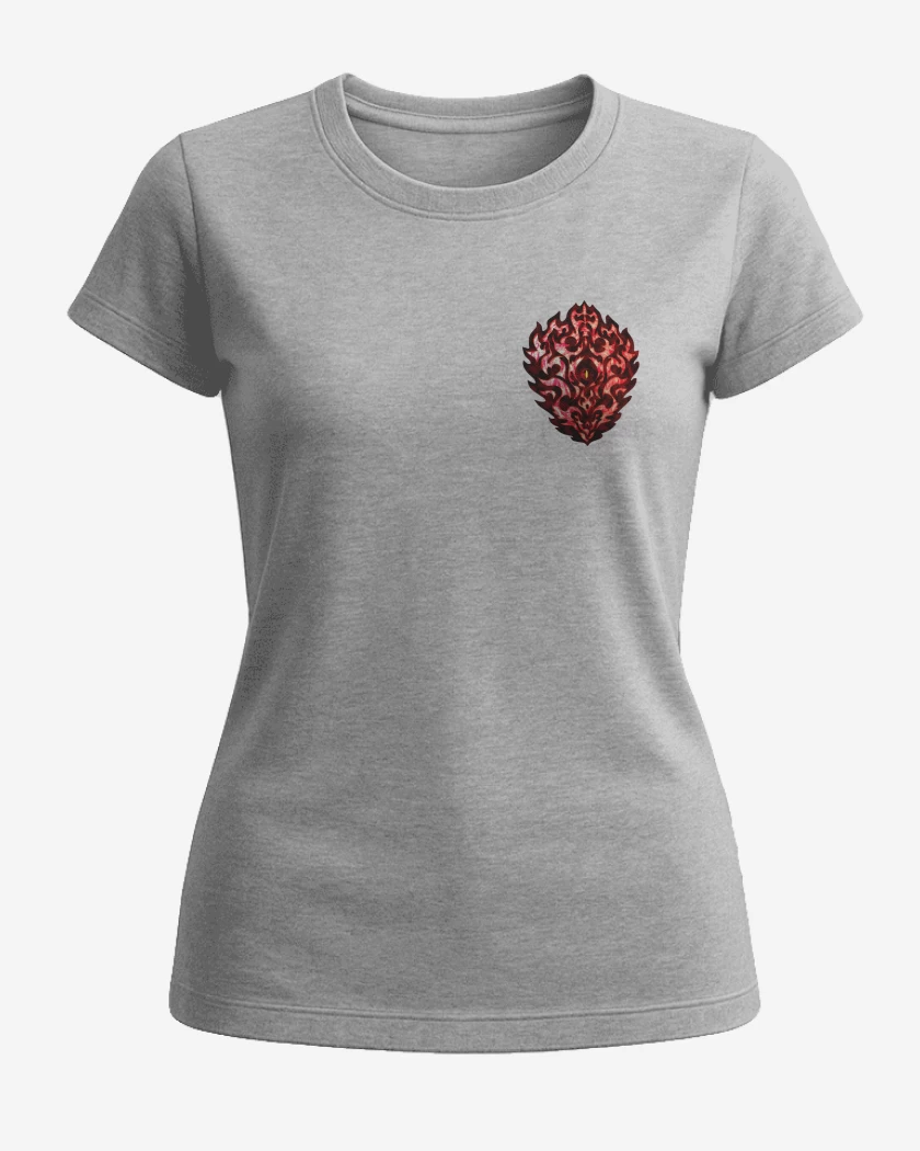 Polera de Mujer Gris Melange de Escudo de la ira de bolsillo