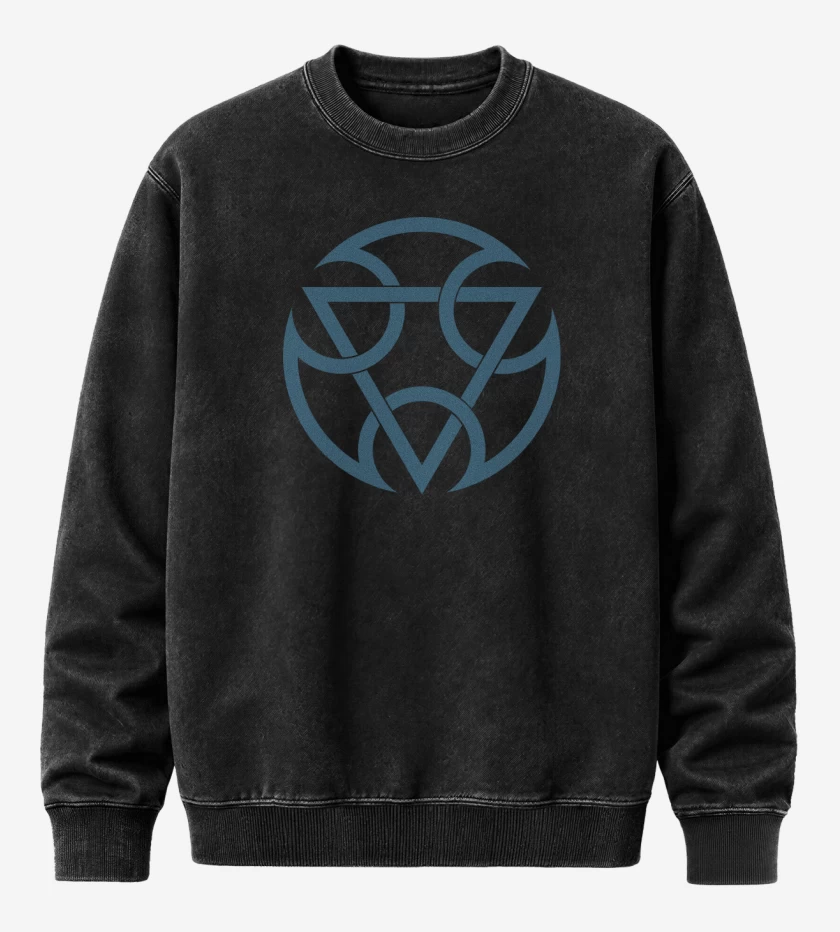 Poleron Polo Acid Wash Negro de Lin Kuei Clan