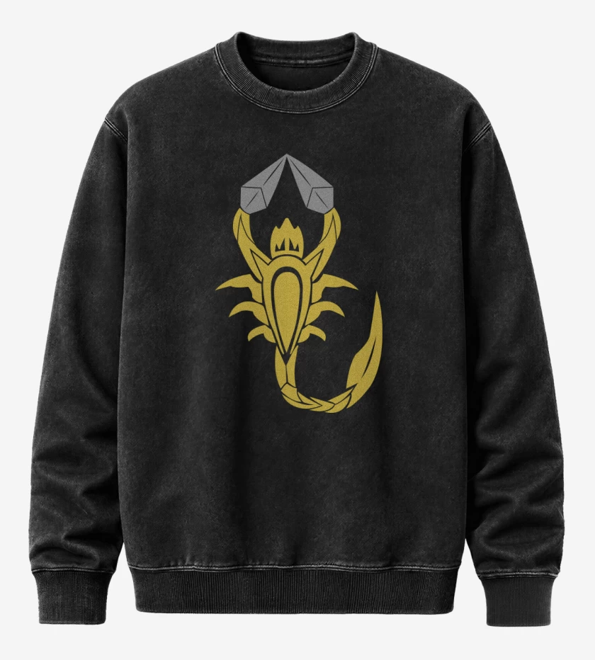 Poleron Polo Acid Wash Negro de Shirai Ryu Clan