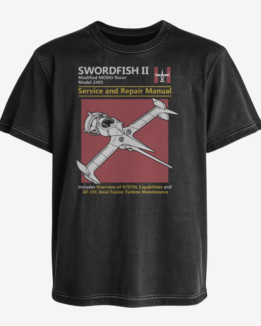 Polera desgastada Negro de Swordfish II