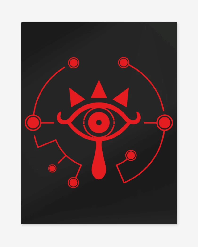 Print metalico Negro de Sheikah eye