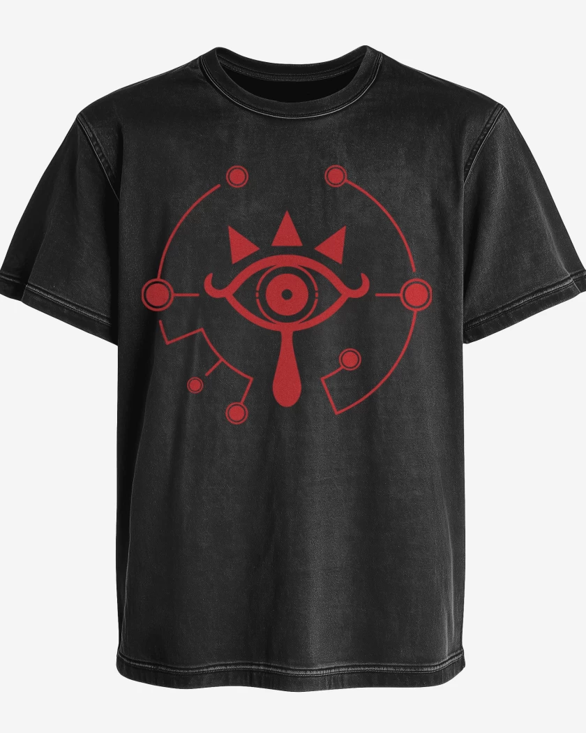 Polera desgastada Negro de Sheikah eye