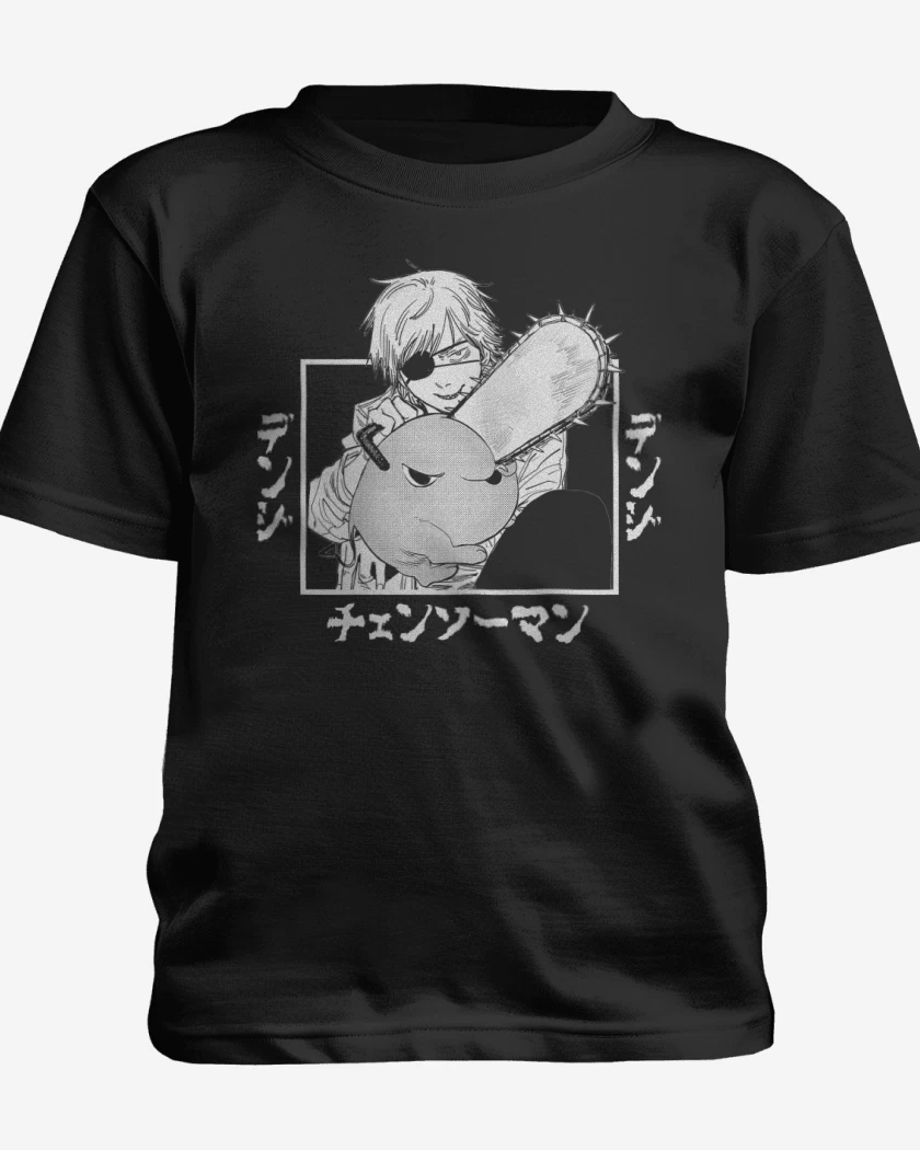 Polera de niño Negro de Denji Pochita