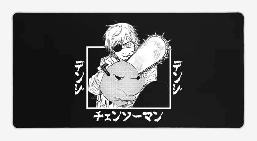 Mouse pad Gamer Negro de Denji Pochita