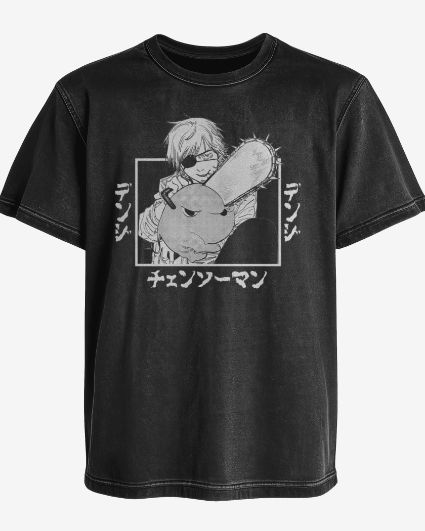 Polera desgastada Denji Pochita