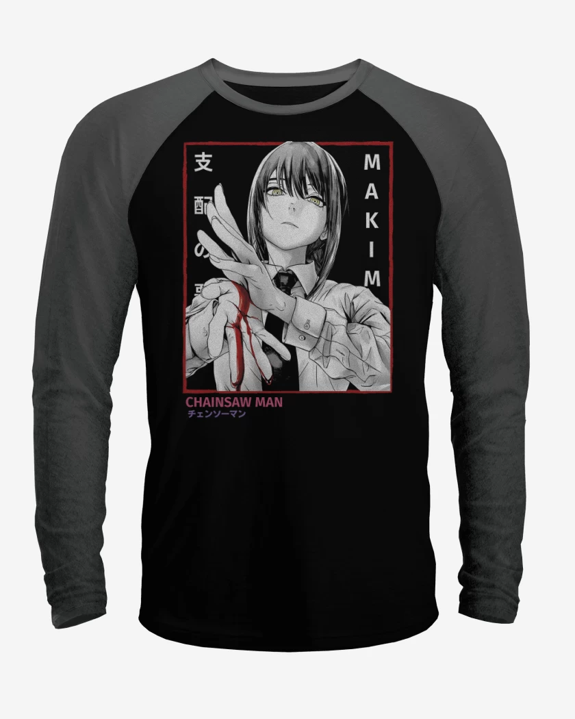 Polera Raglan Negro / Negro Heather de Makima Control