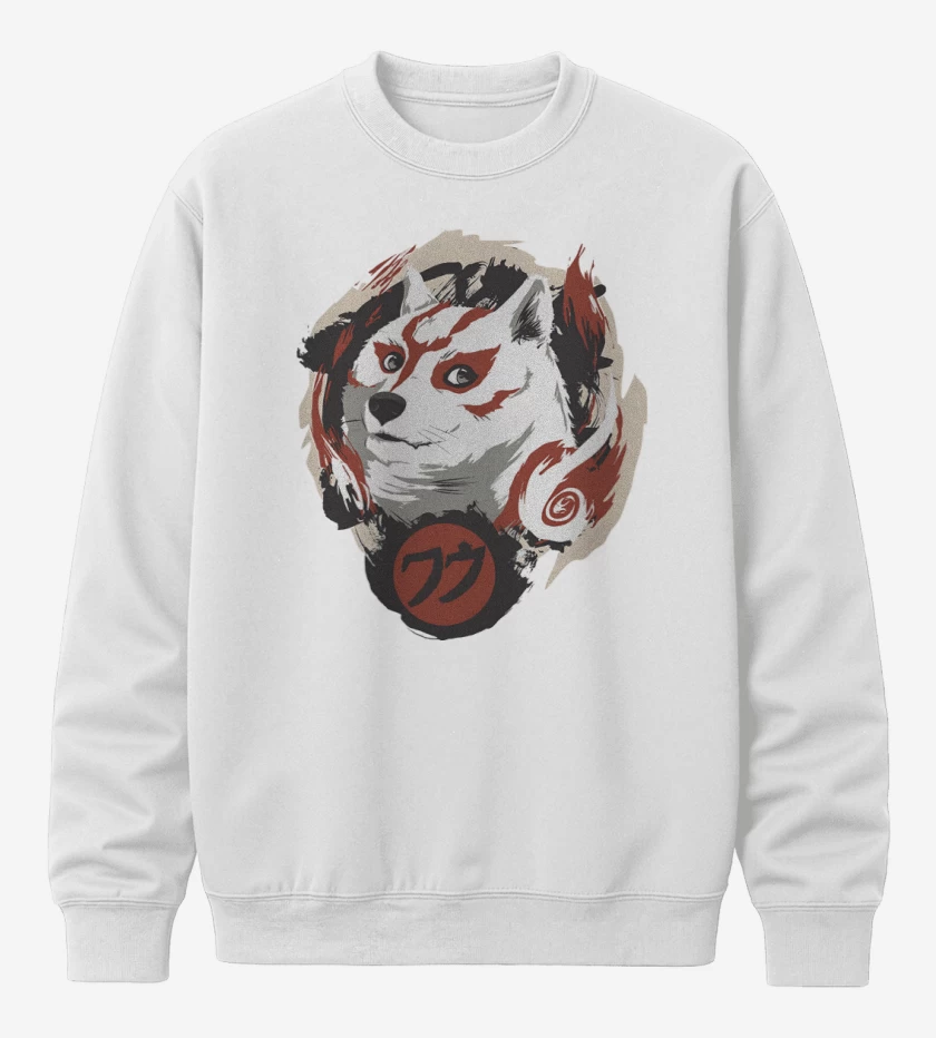 Poleron polo Blanco de Doge Amaterasu
