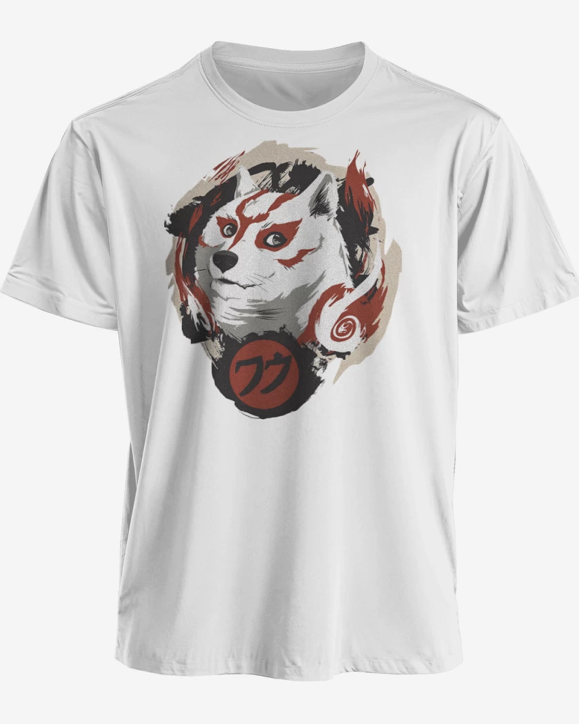 Polera premium Blanco de Doge Amaterasu