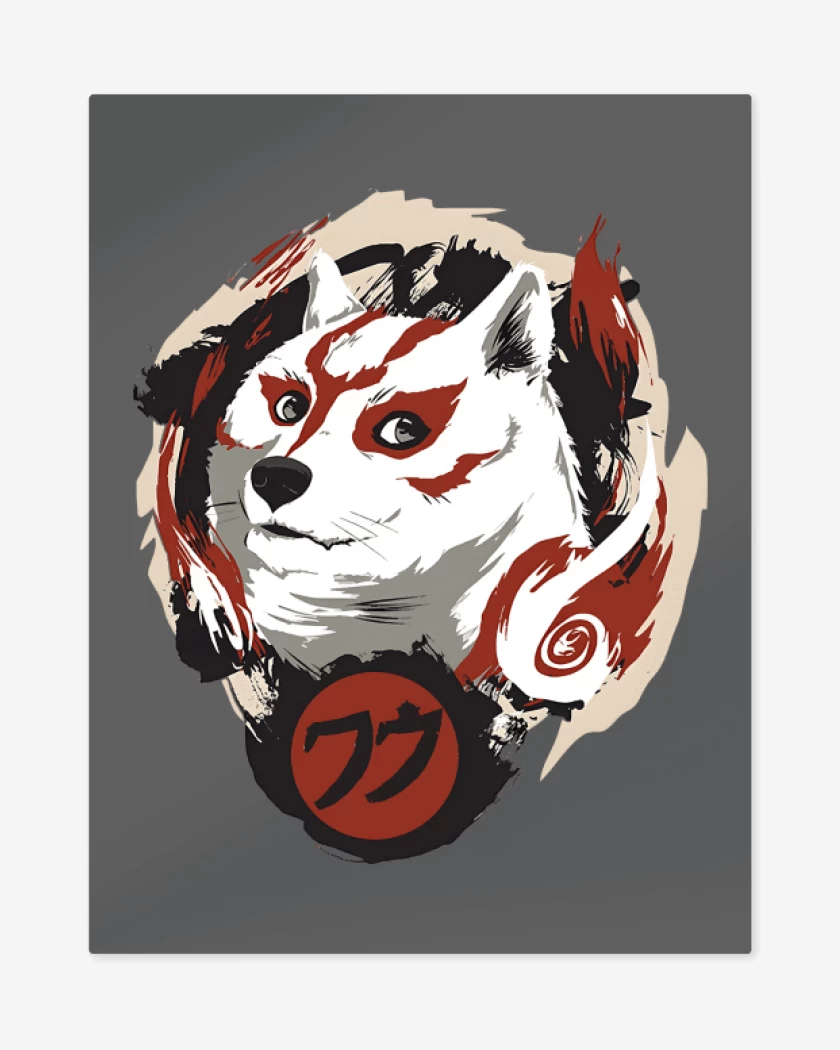 Print metalico Carbon de Doge Amaterasu