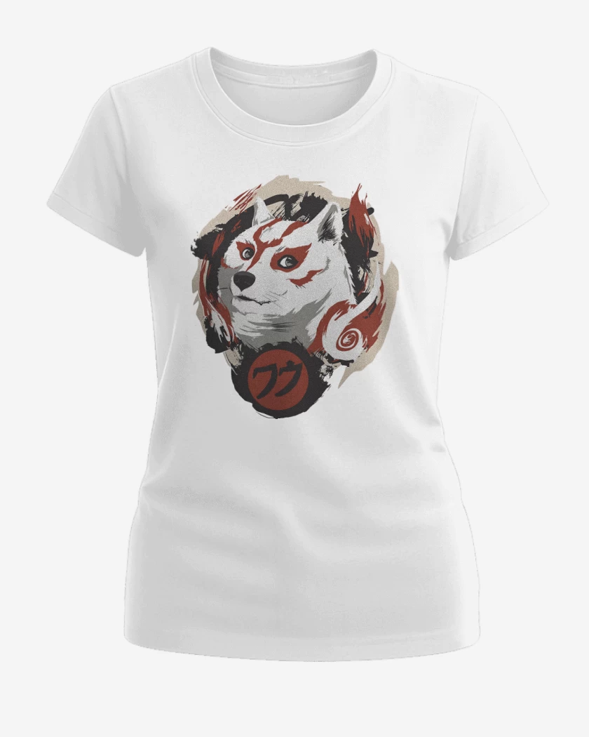 Polera de Mujer Blanco de Doge Amaterasu