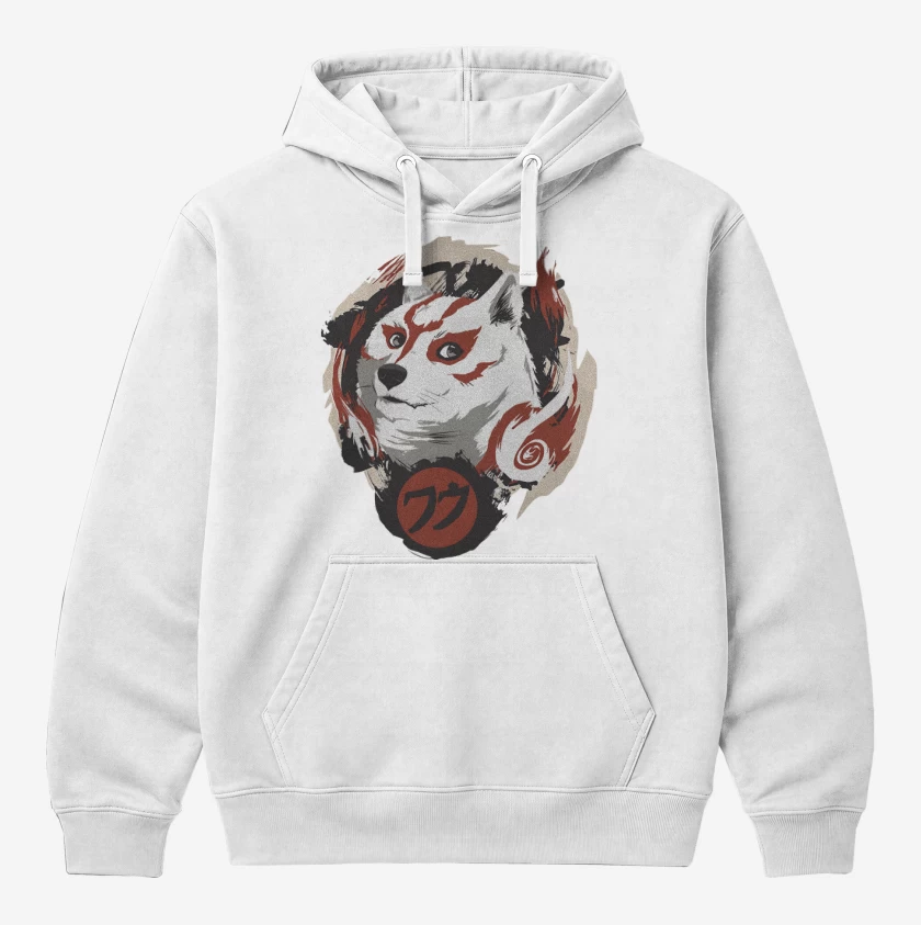 Polerón Canguro Blanco de Doge Amaterasu