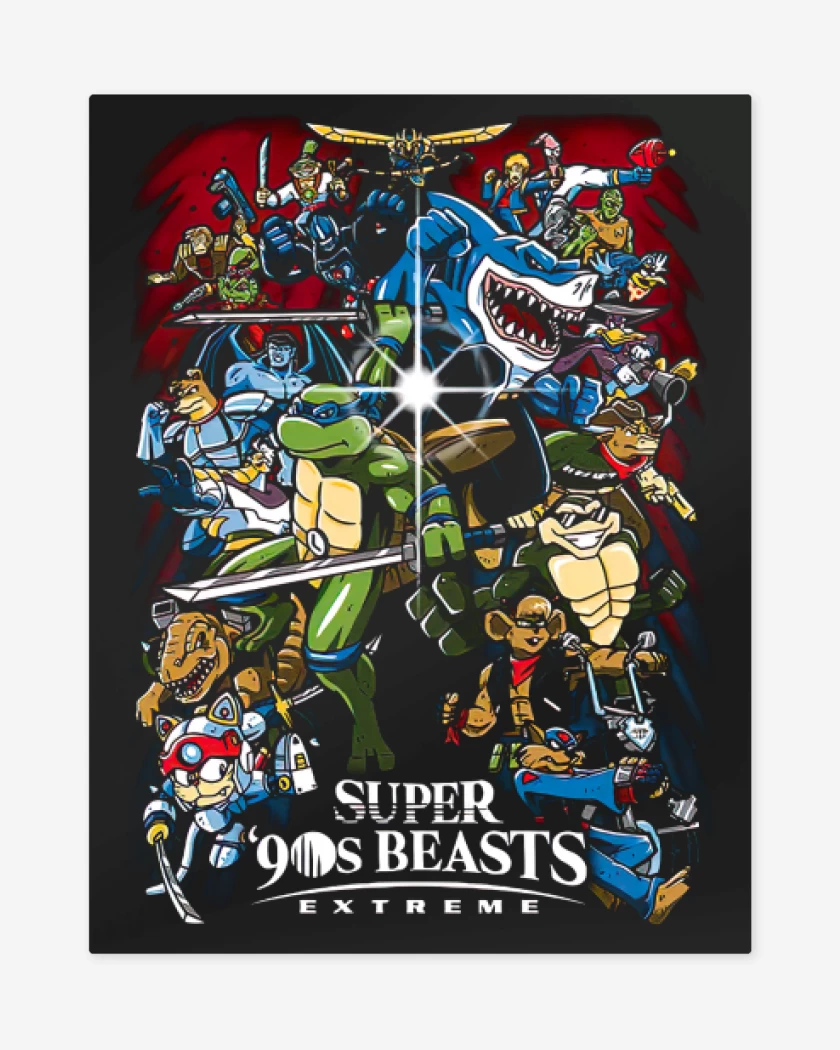Print metalico Negro de Super 90s beasts