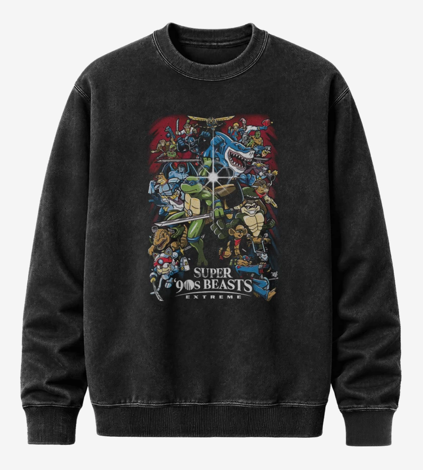 Poleron Polo Acid Wash Negro de Super 90s beasts