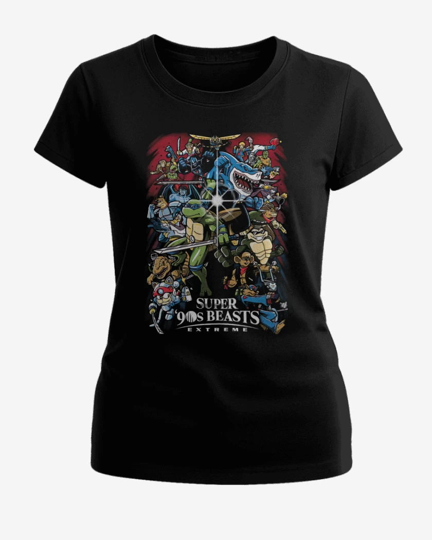 Polera de Mujer Negro de Super 90s beasts