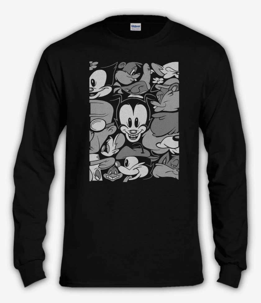 Polera manga larga Negro de Animaniacs B&W 