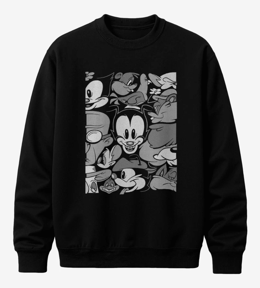 Poleron polo Negro de Animaniacs B&W 