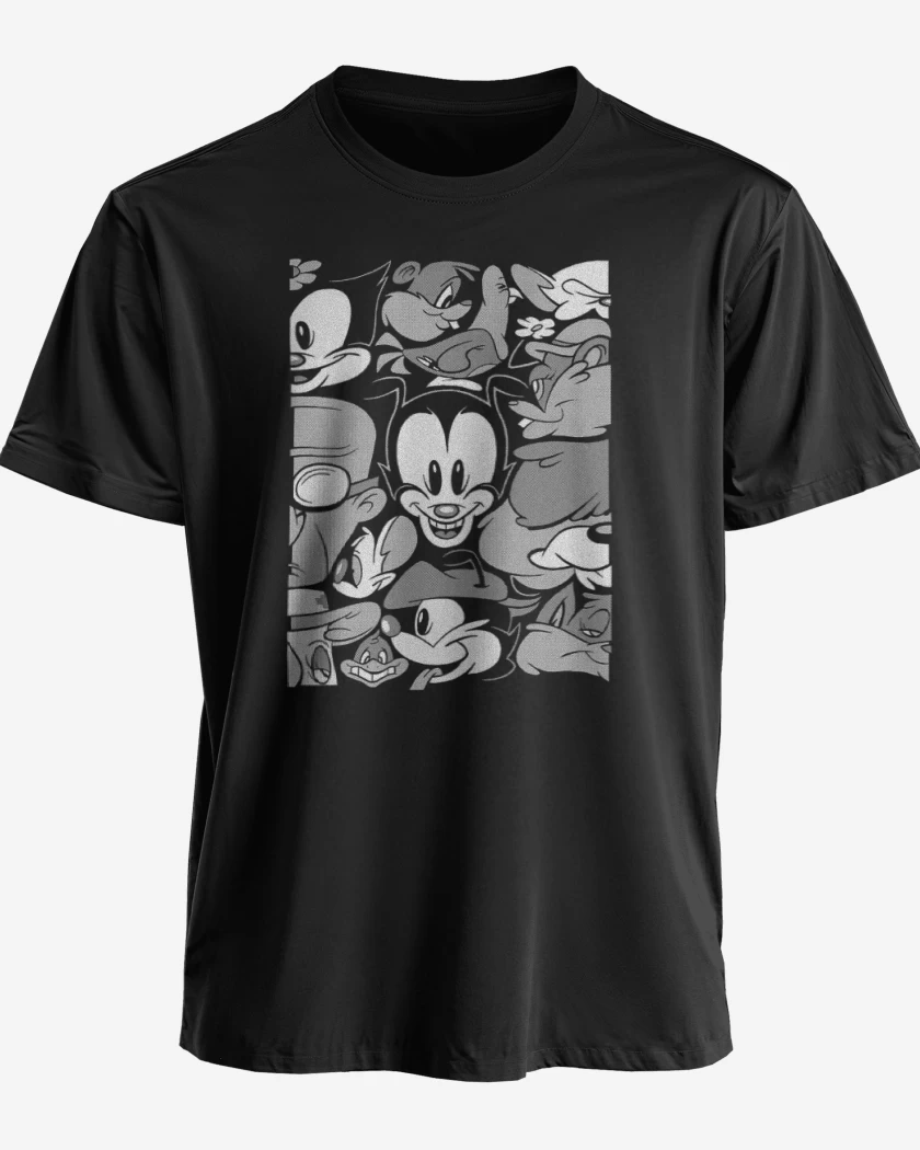 Polera premium Negro de Animaniacs B&W 