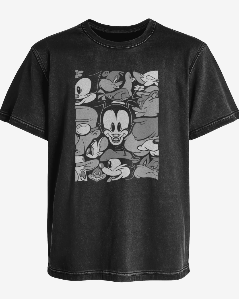 Polera desgastada Animaniacs B&W 