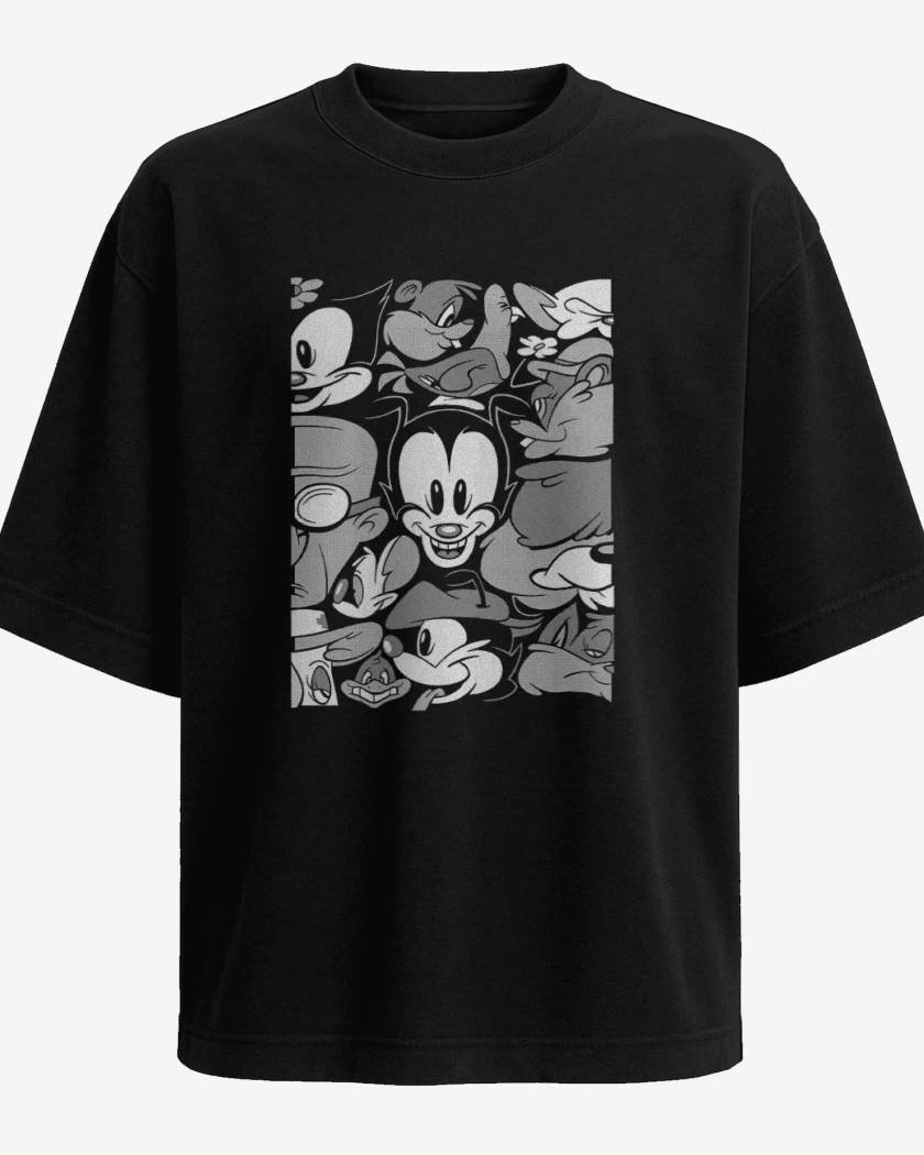 Polera Oversize Animaniacs B&W 