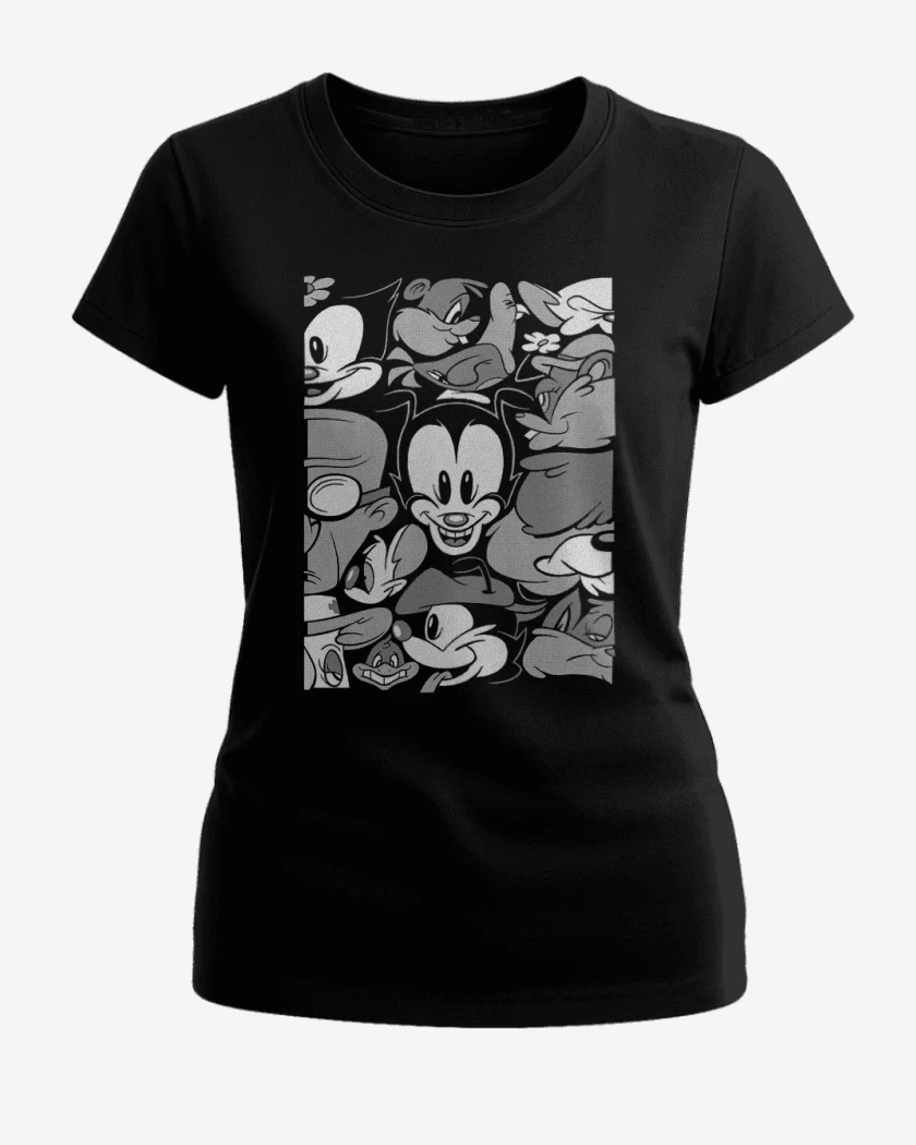 Polera de Mujer Negro de Animaniacs B&W 