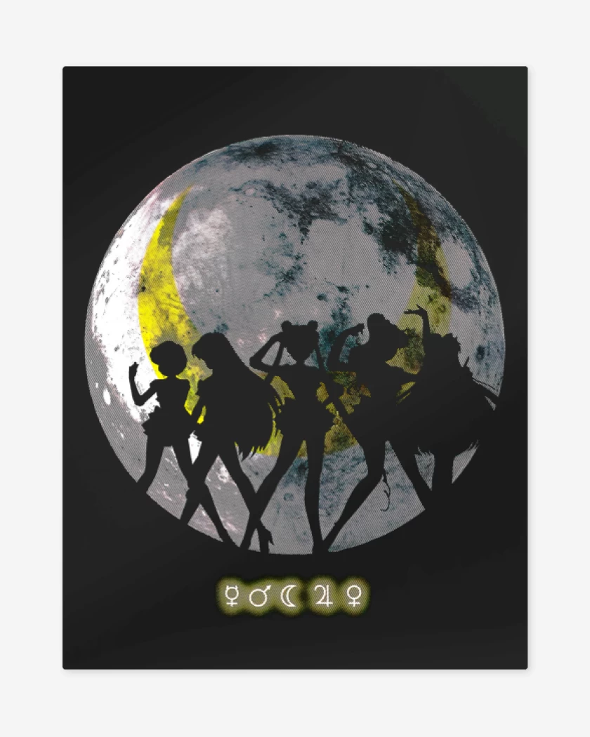 Print metalico Negro de Moon Sailor