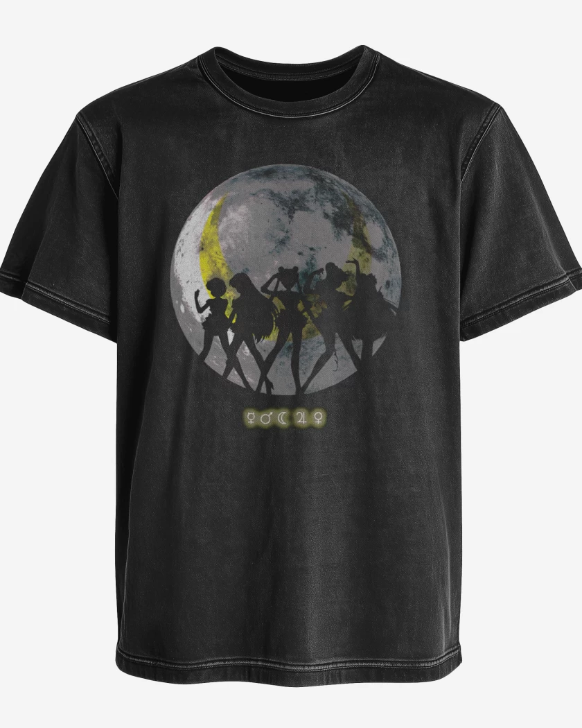 Polera desgastada Negro de Moon Sailor