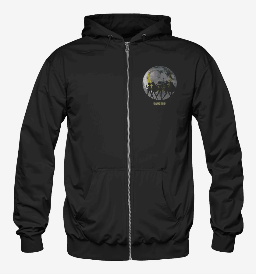 Poleron Canguro con cierre Negro de Moon Sailor