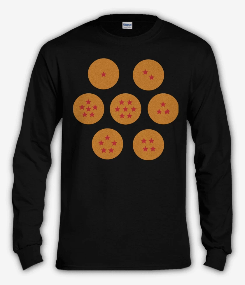 Polera manga larga Negro de 7 esferas