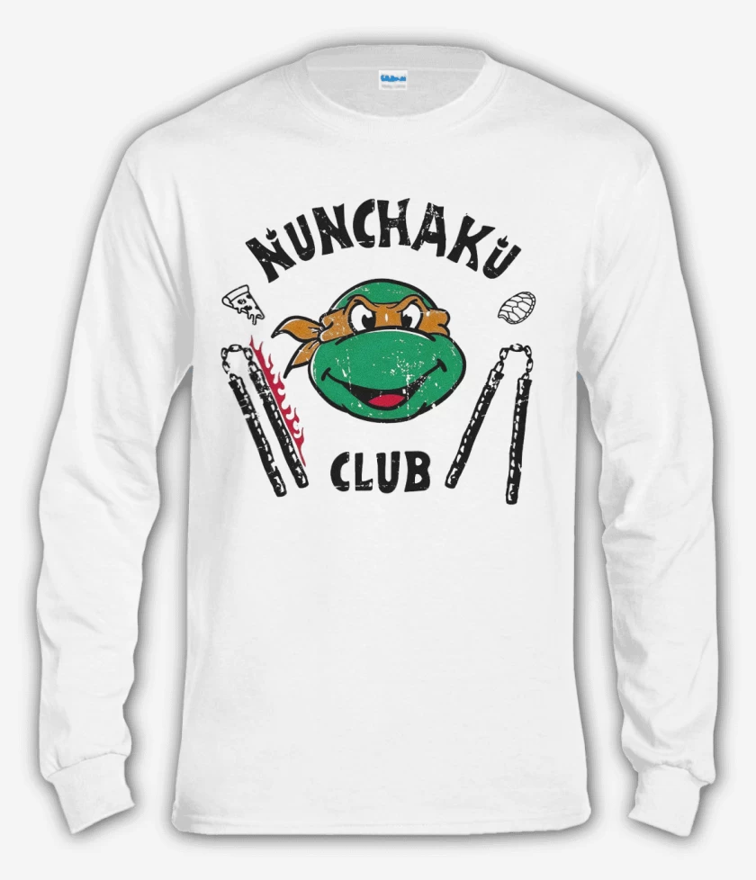 Polera manga larga Blanco de Nunchaku club