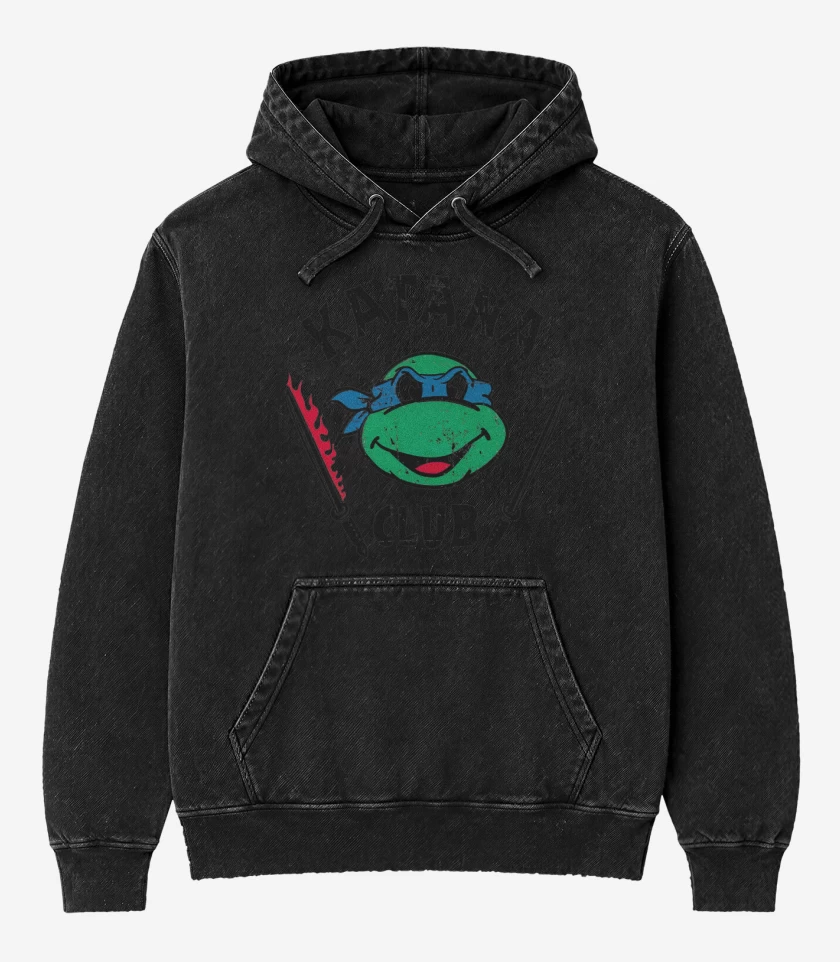 Poleron Canguro Acid Wash Negro de Katana Club