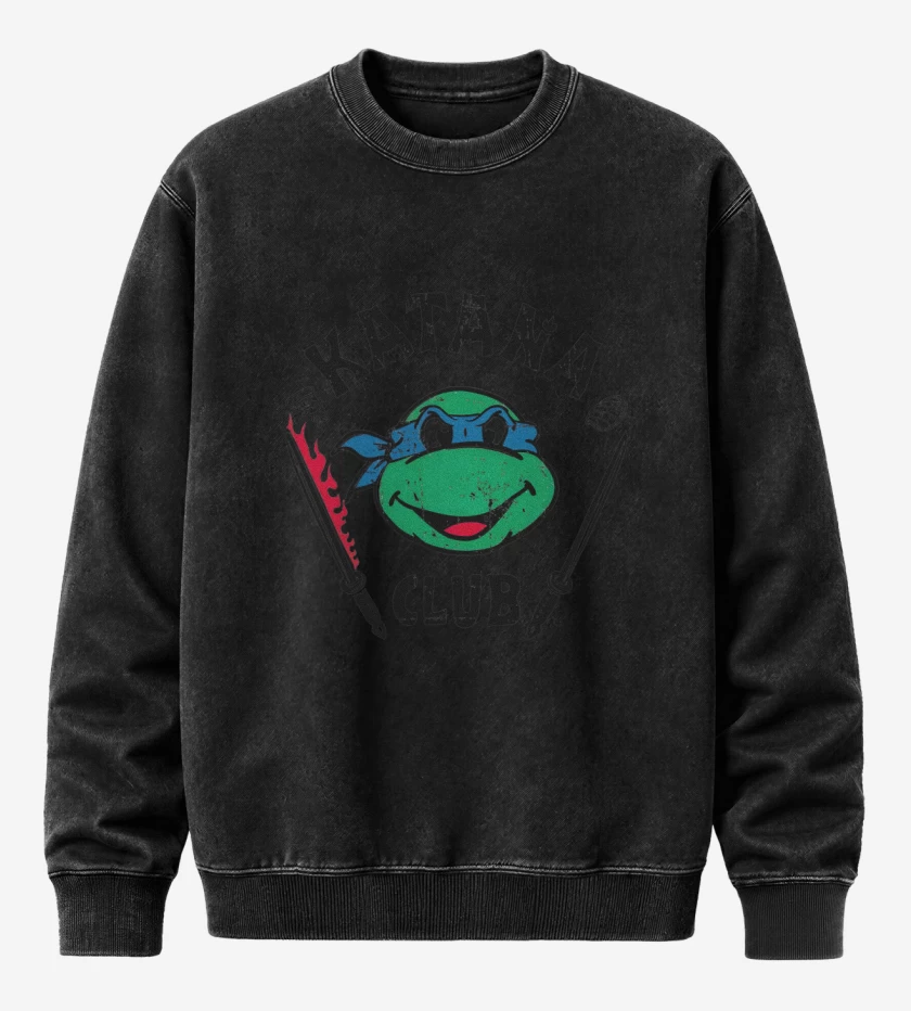 Poleron Polo Acid Wash Negro de Katana Club