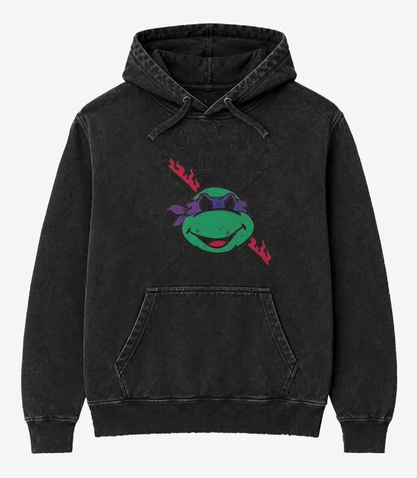 Poleron Canguro Acid Wash Negro de Bostaff club