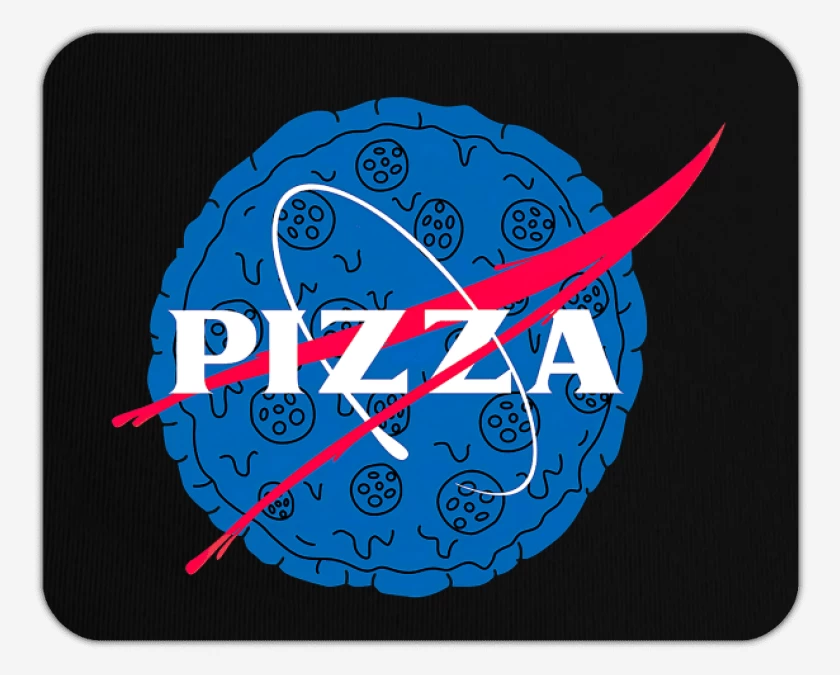 Mousepad Negro de Pizza