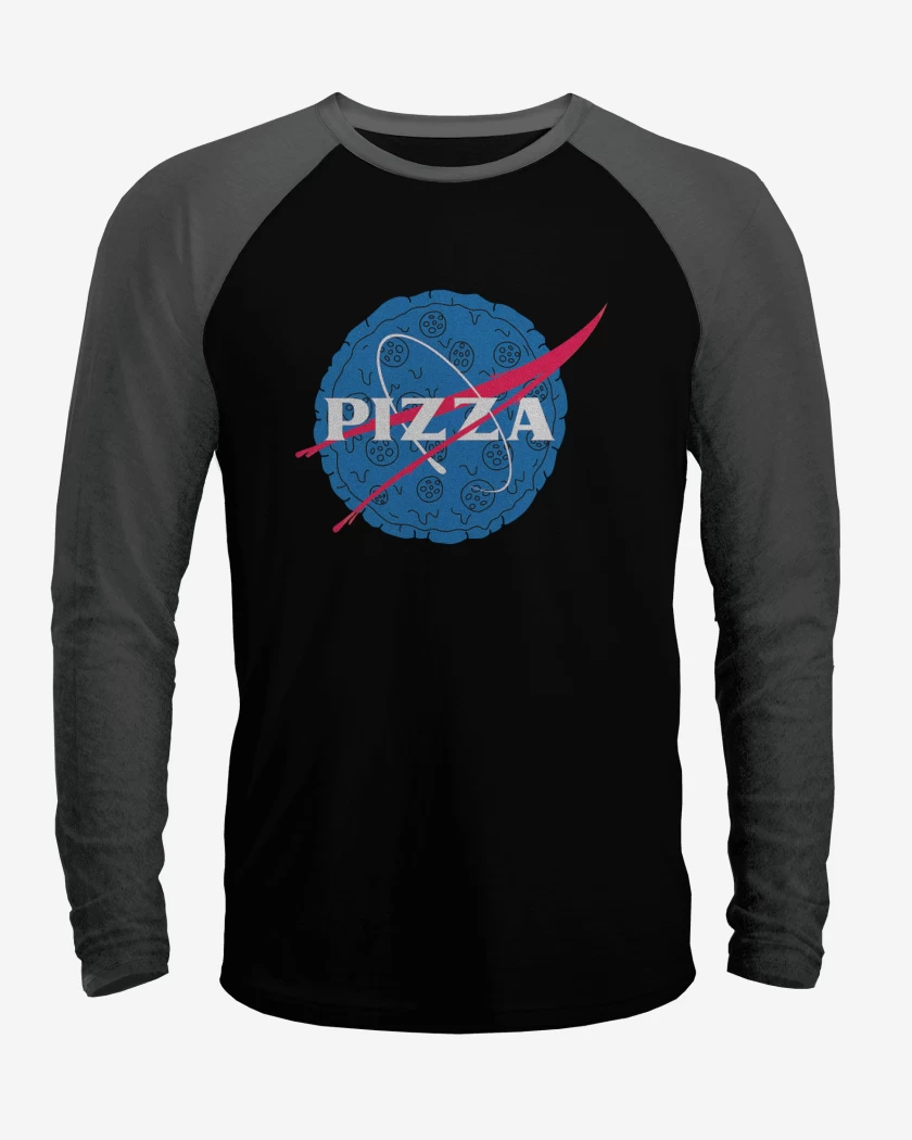 Polera Raglan Negro / Negro Heather de Pizza