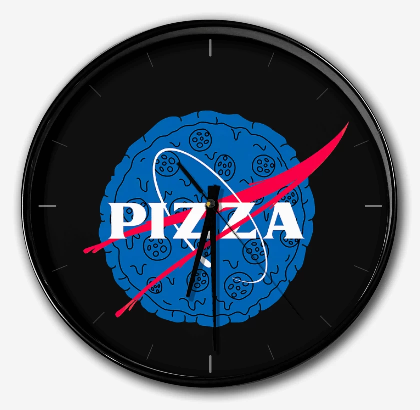 Reloj Negro de Pizza