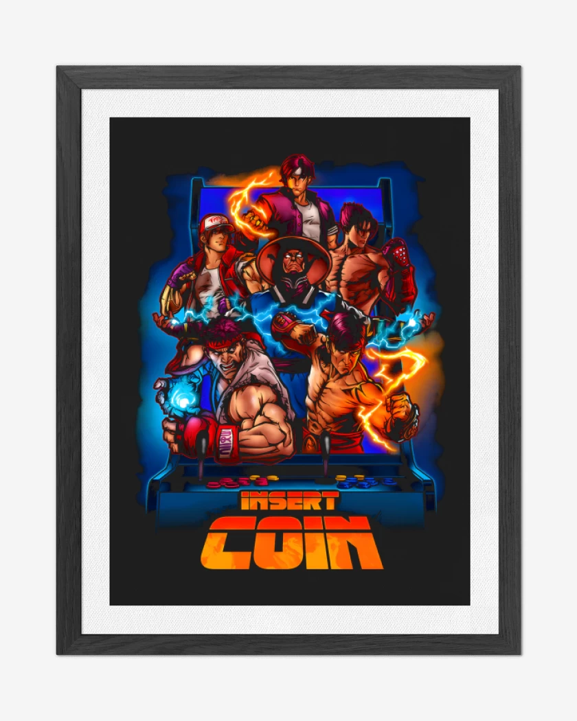 Cuadro decorativo Insert Coin Fighters