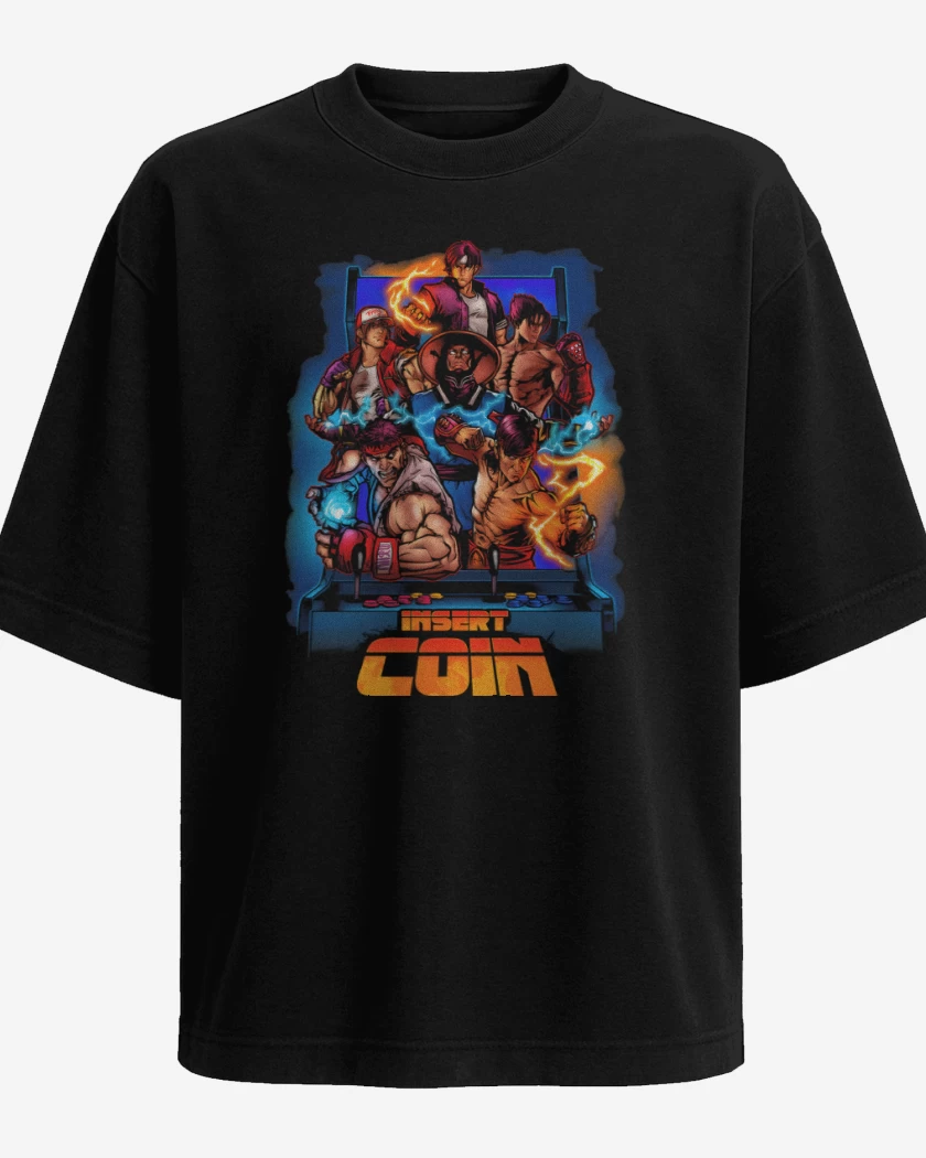 Polera Oversize Insert Coin Fighters